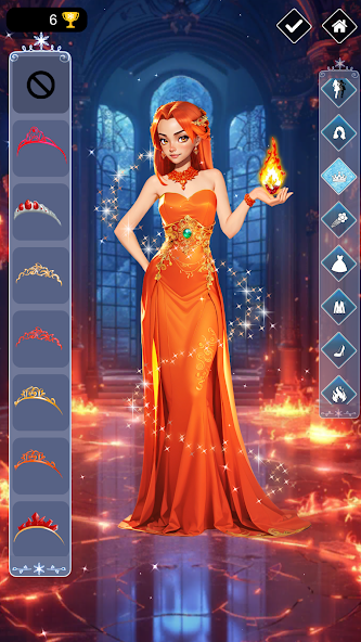 Icy or Fire dress up game screenshots