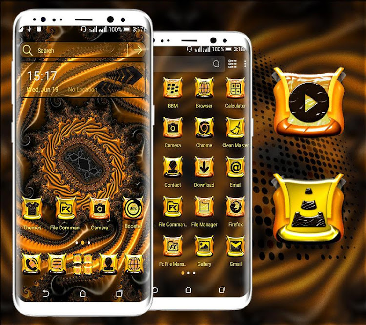 Golden Fractal Shape Theme - 2.9 - (Android)
