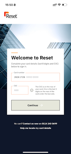 Android application Reset Cardholder screenshort