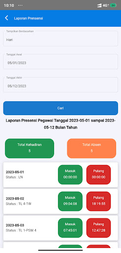 Android application Presensi PDAM Sleman screenshort