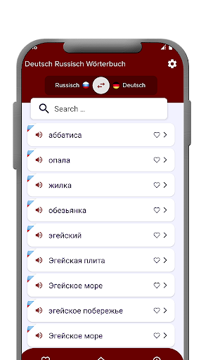 Deutsch-Russisch Wörterbuch Screen 2