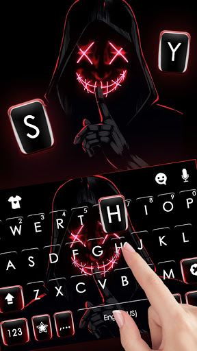 Neon Hoodie Man Keyboard Backg Screen 2