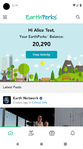 Android application EarthPerks screenshort