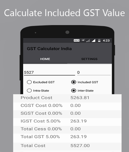 GST Calculator India with Cess Screenshot 2 - AppWisp.com