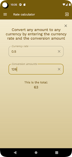Android application CurrenVerter screenshort