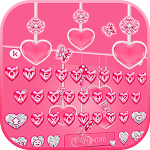 Cover Image of 下载 Pink Hearts Keyboard Theme  APK