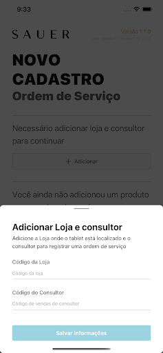 Sauer Ordem de Serviço Screen 2