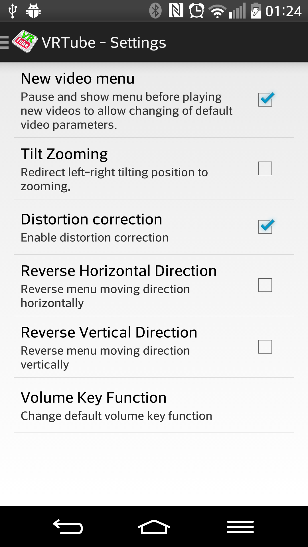 Android application VRTube screenshort