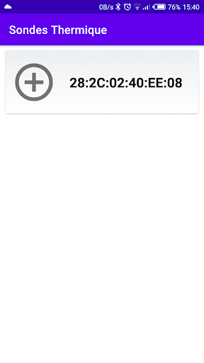 Android application Sondes thermique screenshort