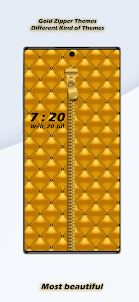 Gold lock screen zipper