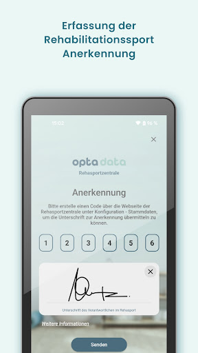 Rehasportzentrale Screen 3