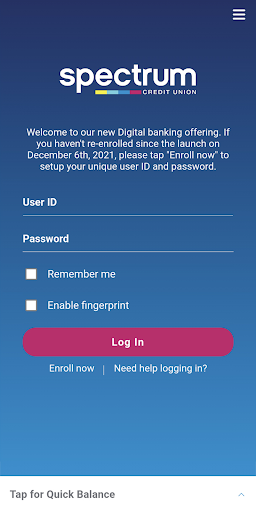 Android application Spectrum Credit Union Mobile screenshort