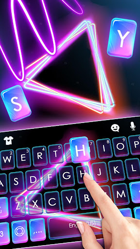 Neon Triangle Keyboard Theme Screen 2