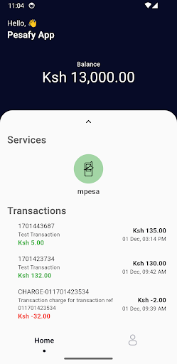Android application Pesafy screenshort