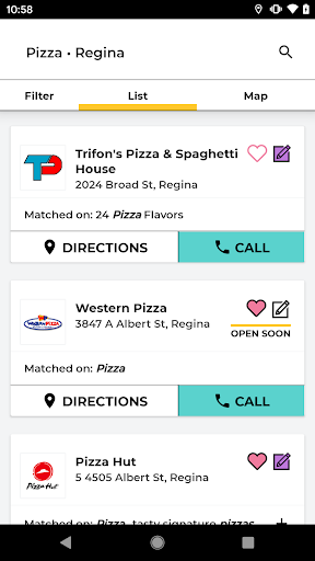 Mysask411 - Local Search Screen 3