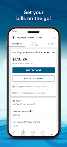 Screenshot of MyWater Pleasanton App