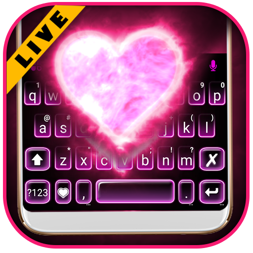 Pink Neon Heart 2 Keyboard The logo