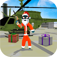 Santa Stickman Rope Hero: Gangster Crime Simulator