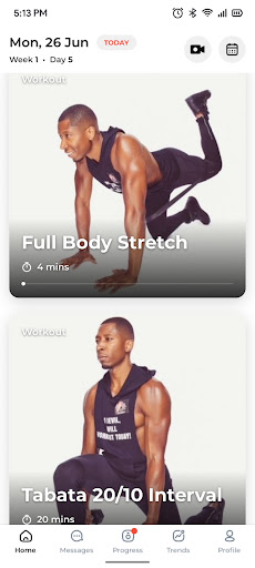 TriSet Fitness App Screen 2