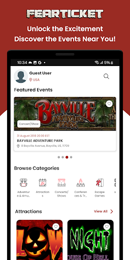 Android application FEARTICKET screenshort