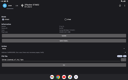 Screenshot of ZFlasher STM32