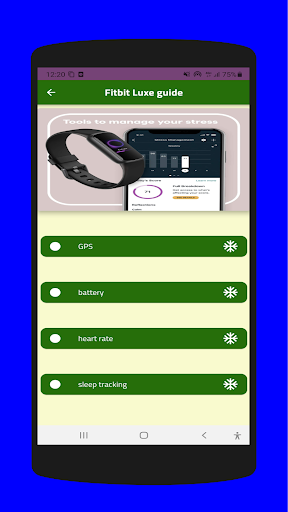 Android application Fitbit Luxe guide screenshort