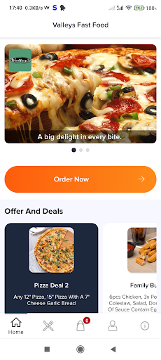 Android application Valleys Fast Food screenshort