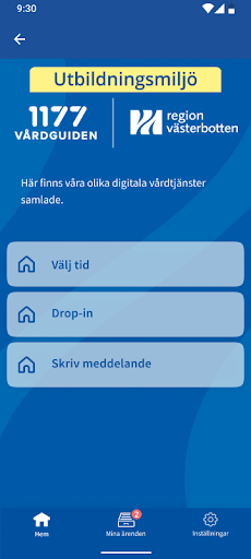 Android application Mottagning vårdpersonal screenshort