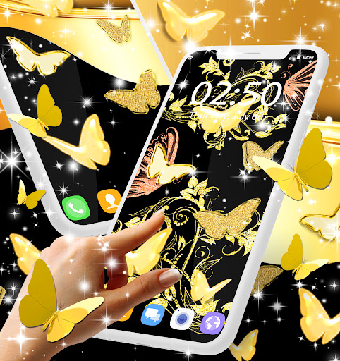 Gold butterfly live wallpaper Screen 3