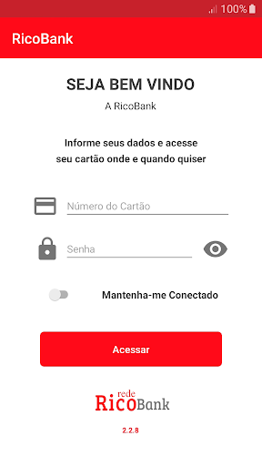 Android application Cartão Rico Bank screenshort