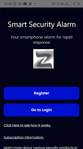 Android application Smart Security Alarm screenshort