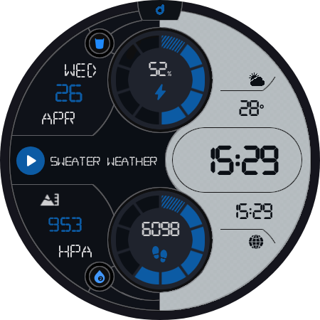 DS D003 - Digital watch face Screen 2