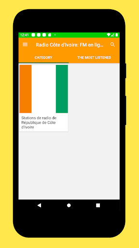 Android application Radio Ivory Coast + Radio FM screenshort