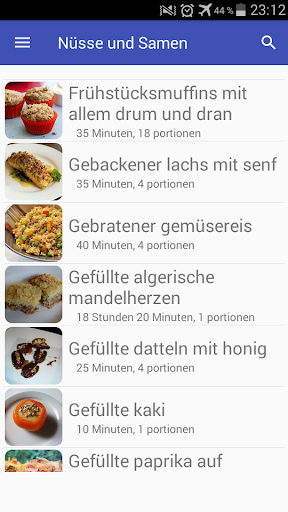 Nüsse und Samen rezepte app kostenlos offline