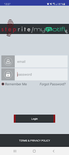 Android application StepRite / MyNotifi RX screenshort