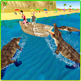 Wild Crocodile Beach Attack 3D icon