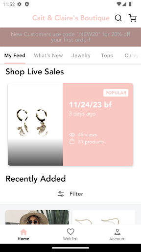 Android application Cait & Claire's Boutique screenshort