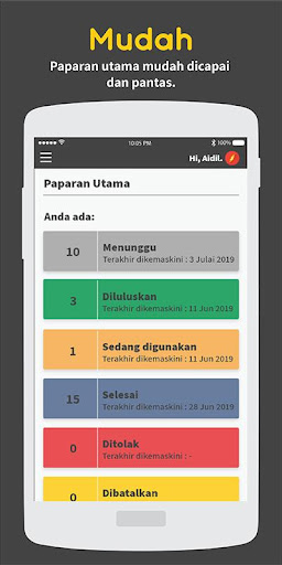 Android application SewaJer (Pemilik) screenshort