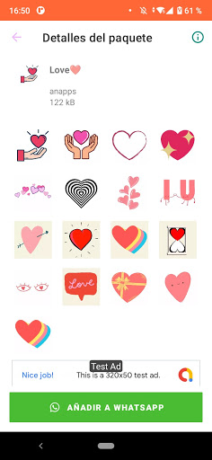 Android application Stickers bonitos screenshort