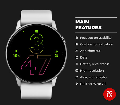 Green Pink LE Watch Face Screen 2