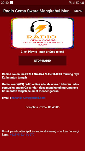 Android application Radio Gema Swara Mangkahui screenshort