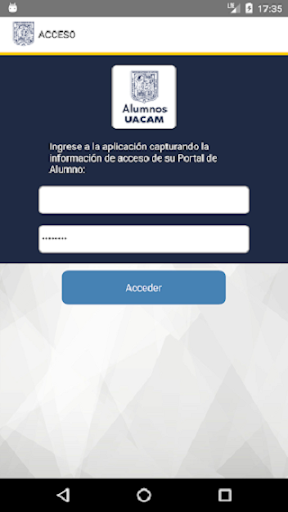 Android application Alumnos UACam screenshort