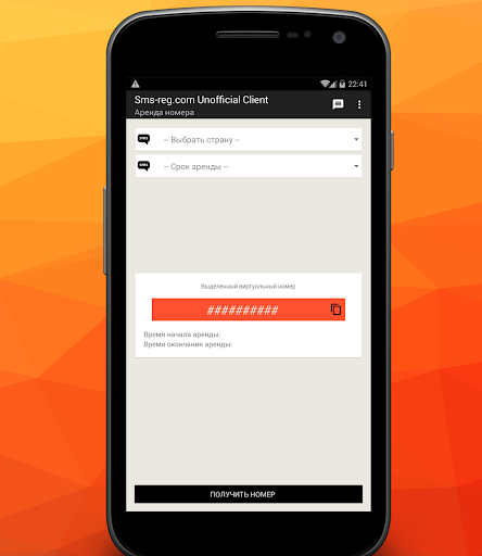 Sms-reg.com Unofficial Client Screen 3