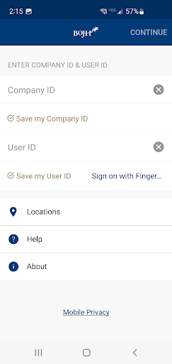 Android application BOJH Business Mobile screenshort
