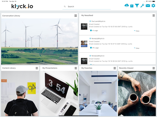Android application Klyck screenshort