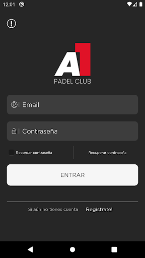 Android application A1 Padel screenshort