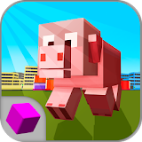 Cube Bad Pig City Rampage 3D icon