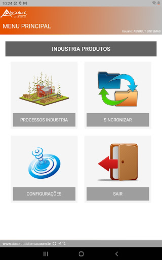 Android application Absolut Industria Produto screenshort