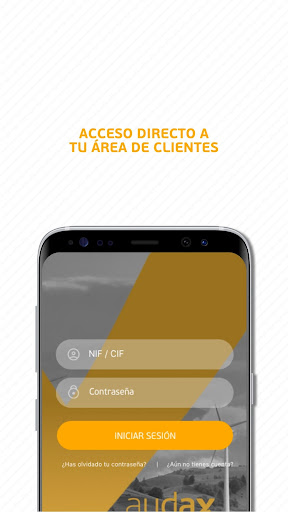 Android application Audax Clientes screenshort