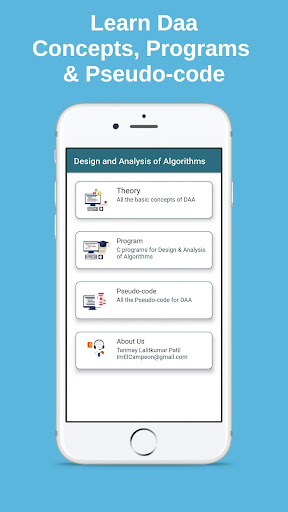 Android application Learn Design & Analysis of Alg screenshort